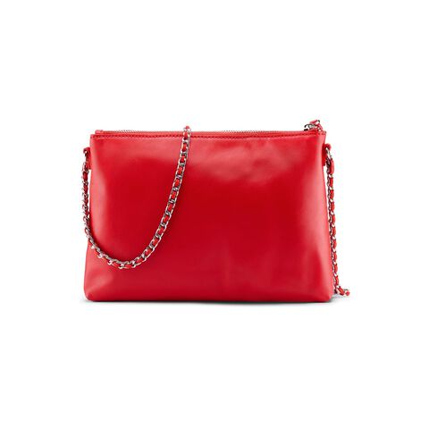 Bolso bandolera en piel autentica, Rojo Bolso bandolera en piel autentica, Rojo